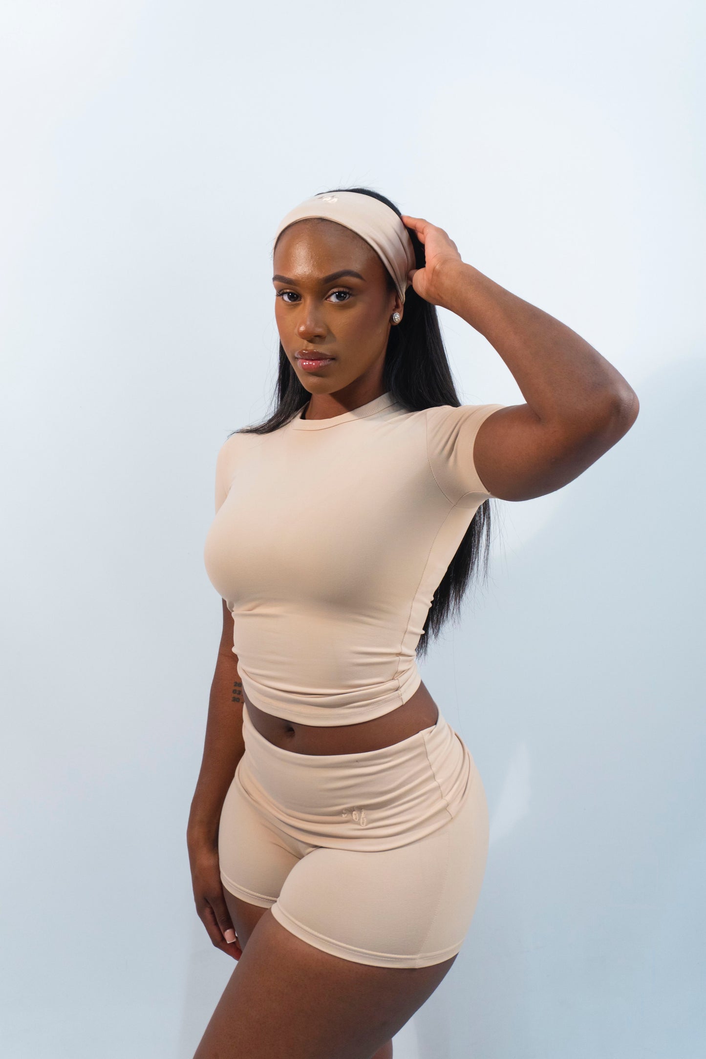 Classic Beige Fold Over Shorts