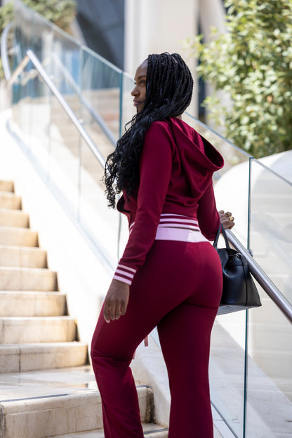 Waffle Knit Flared Pants