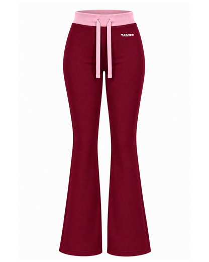 Waffle Knit Flared Pants