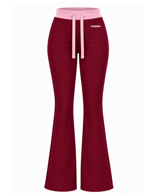Waffle Knit Flared Pants