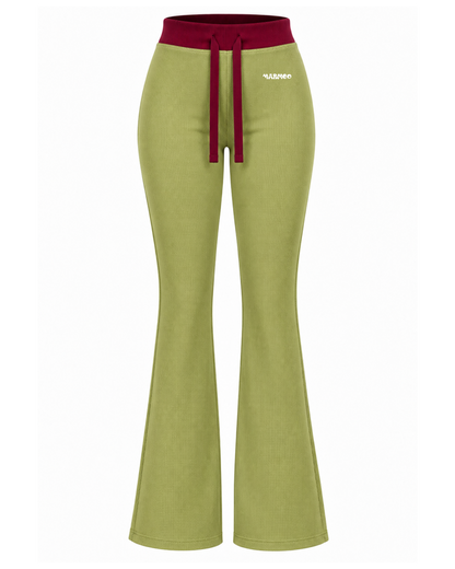 Waffle Knit Flared Pants