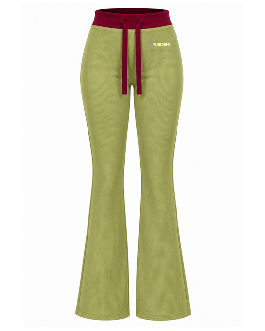 Waffle Knit Flared Pants