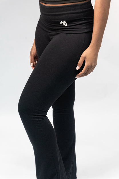 Classic Black Fold Over Leggings